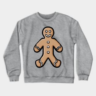 Simple cute cartoon gingerbread man autumn winter digital design illustration Crewneck Sweatshirt